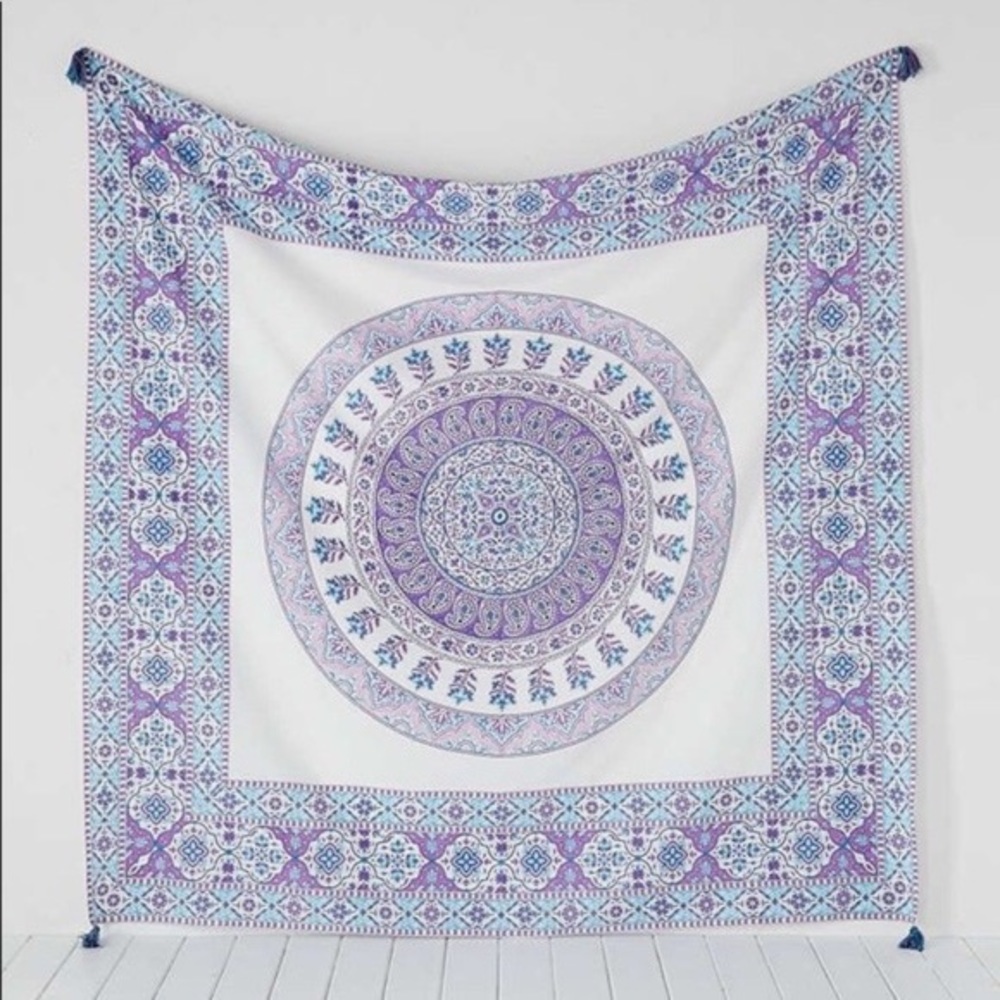 White, Purple, and Blue Tapestry